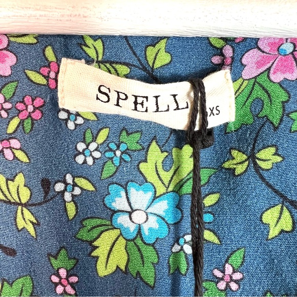 NWT Spell Yellow Rose Playdress Dress in Cornflower Blue Size XS - Picture 8 of 14